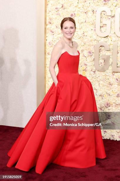 Julianne Moore attends the 81st Annual Golden Globe Awards at The Beverly Hilton on January 07, 2024 in Beverly Hills, California.