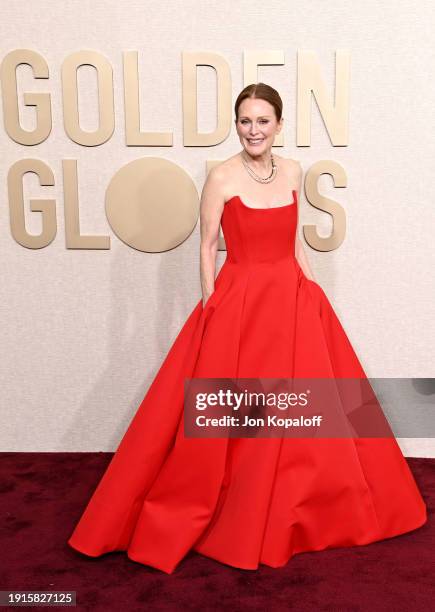 Julianne Moore attends the 81st Annual Golden Globe Awards at The Beverly Hilton on January 07, 2024 in Beverly Hills, California.