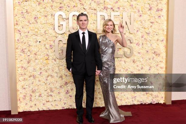 Billy Crudup and Naomi Watts attend the 81st Annual Golden Globe Awards at The Beverly Hilton on January 07, 2024 in Beverly Hills, California.