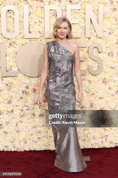 Naomi Watts attends the 81st Annual Golden Globe Awards at The Beverly Hilton on January 07, 2024 in Beverly Hills, California.