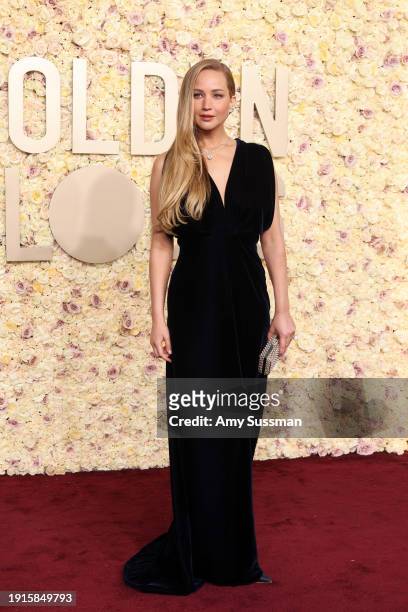 Jennifer Lawrence attends the 81st Annual Golden Globe Awards at The Beverly Hilton on January 07, 2024 in Beverly Hills, California.