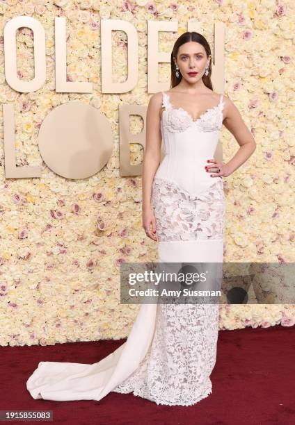 Elizabeth Olsen attends the 81st Annual Golden Globe Awards at The Beverly Hilton on January 07, 2024 in Beverly Hills, California.