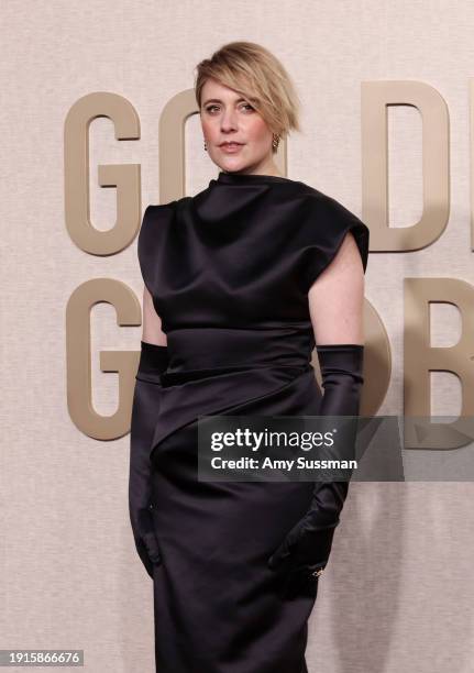 Greta Gerwig attends the 81st Annual Golden Globe Awards at The Beverly Hilton on January 07, 2024 in Beverly Hills, California.