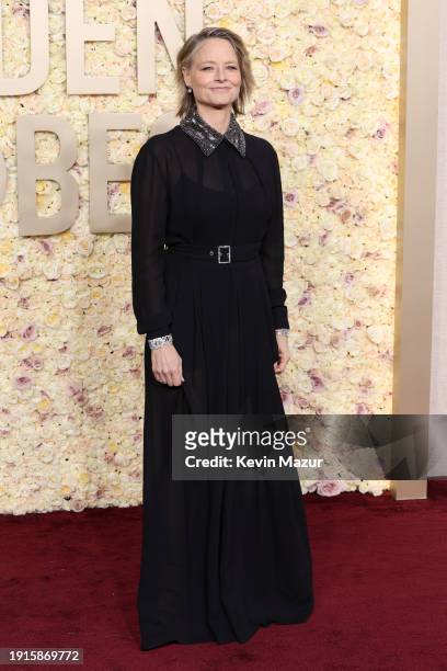 Jodie Foster attends the 81st Annual Golden Globe Awards at The Beverly Hilton on January 07, 2024 in Beverly Hills, California.