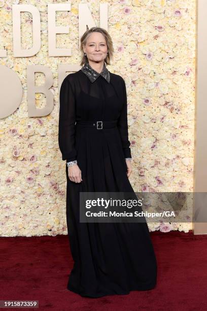 Jodie Foster attends the 81st Annual Golden Globe Awards at The Beverly Hilton on January 07, 2024 in Beverly Hills, California.