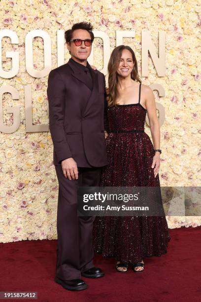 Robert Downey Jr. And Susan Downey attend the 81st Annual Golden Globe Awards at The Beverly Hilton on January 07, 2024 in Beverly Hills, California.