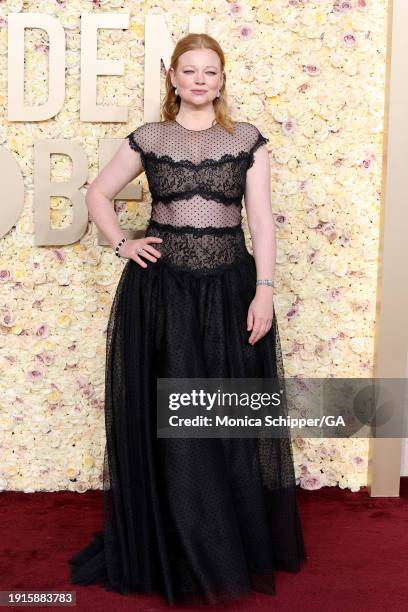 Sarah Snook attends the 81st Annual Golden Globe Awards at The Beverly Hilton on January 07, 2024 in Beverly Hills, California.