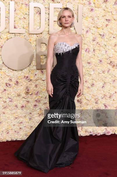 Carey Mulligan attends the 81st Annual Golden Globe Awards at The Beverly Hilton on January 07, 2024 in Beverly Hills, California.