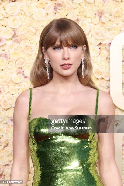 Taylor Swift attends the 81st Annual Golden Globe Awards at The Beverly Hilton on January 07, 2024 in Beverly Hills, California.