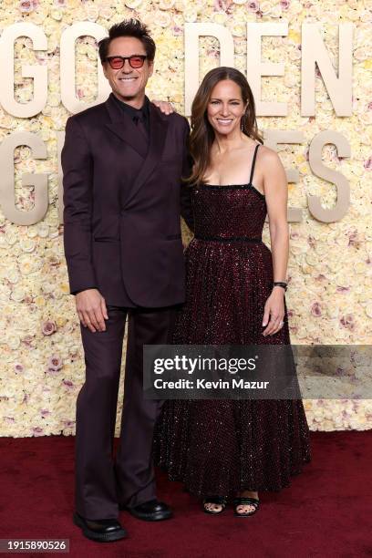 Robert Downey Jr. And Susan Downey attend the 81st Annual Golden Globe Awards at The Beverly Hilton on January 07, 2024 in Beverly Hills, California.