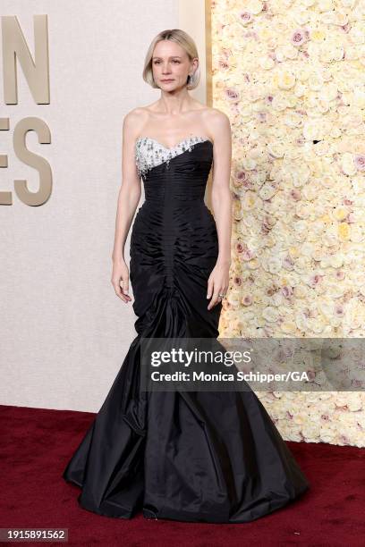 Carey Mulligan attends the 81st Annual Golden Globe Awards at The Beverly Hilton on January 07, 2024 in Beverly Hills, California.