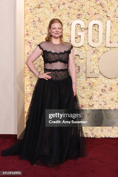 Sarah Snook attends the 81st Annual Golden Globe Awards at The Beverly Hilton on January 07, 2024 in Beverly Hills, California.