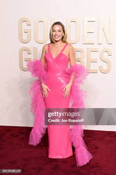 Margot Robbie attends the 81st Annual Golden Globe Awards at The Beverly Hilton on January 07, 2024 in Beverly Hills, California.