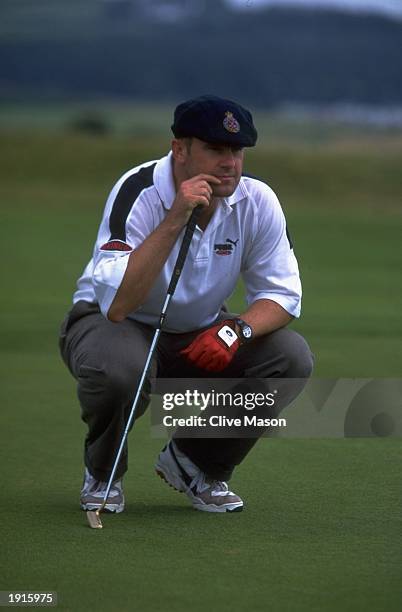 Australian cricket captain Mark Taylor relaxes on the golf couse during the Ashes tour in Northern Ireland. \ Mandatory Credit: Clive Mason /Allsport