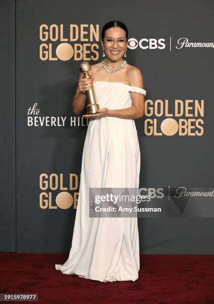 Ali Wong, winner of the Best Performance in a Limited Series, Anthology Series, or Motion Picture Made for Television award for "Beef" poses in the...
