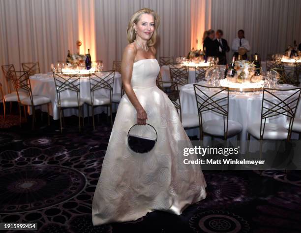 Gillian Anderson attends the 81st Annual Golden Globe Awards at The Beverly Hilton on January 07, 2024 in Beverly Hills, California.