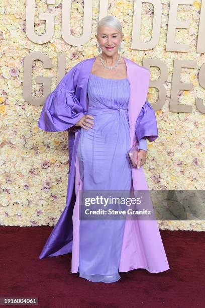 Helen Mirren attends the 81st Annual Golden Globe Awards at The Beverly Hilton on January 7, 2024 in Beverly Hills, California.