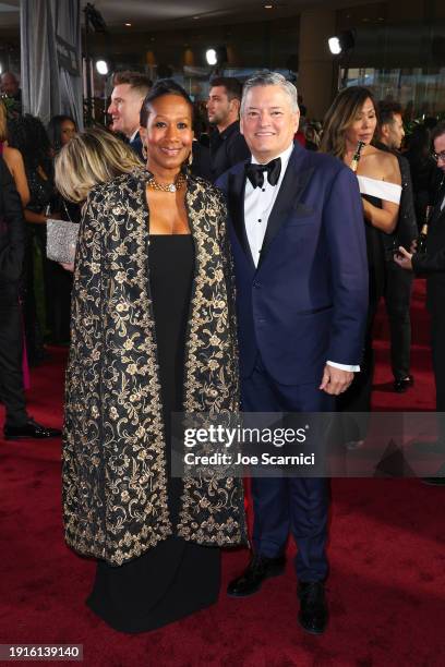 Nicole Avant and Ted Sarandos, Co-CEO of Netflix at The 81st Annual Golden Globe Awards with Moët & Chandon, Celebrating the 13th Year of Toast for a...