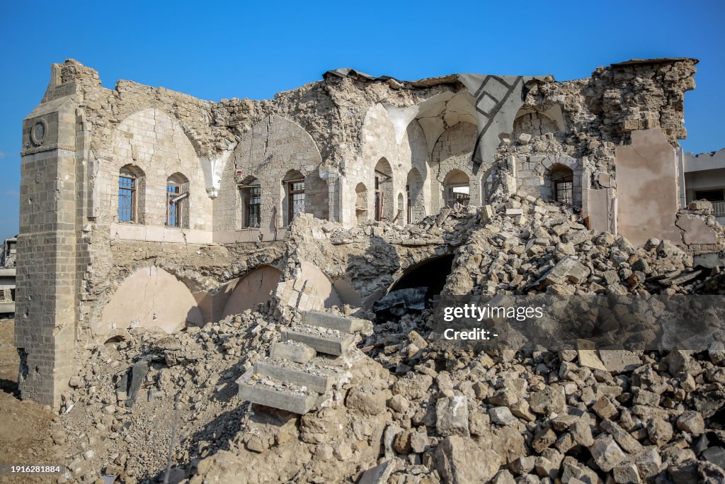 Gaza Castle A picture taken on January 5, 2024 shows Gaza City's 17th century ...