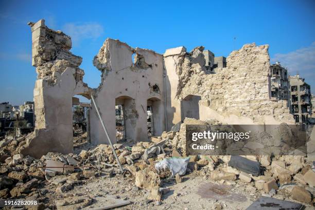 Picture taken on January 5, 2024 shows Gaza City's 17th century Qasr al-Basha or the Pasha's Palace, also known as Radwan dynasty castle, which...