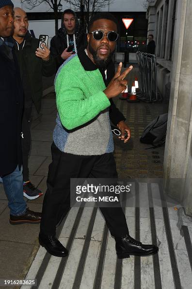 Kevin Hart is seen at BBC Studios on January 11, 2024 in London ...