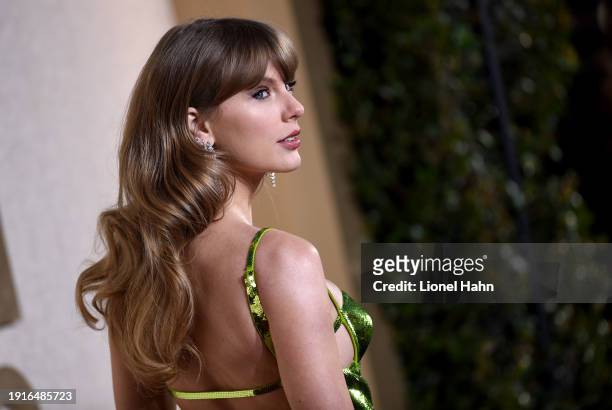 Taylor Swift attends the 81st Annual Golden Globe Awards at the Beverly Hilton on January 7, 2024 in Beverly Hills, California.