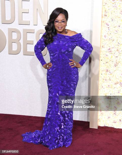 Oprah Winfrey arrives at the 81st Annual Golden Globe Awards at The Beverly Hilton on January 07, 2024 in Beverly Hills, California.