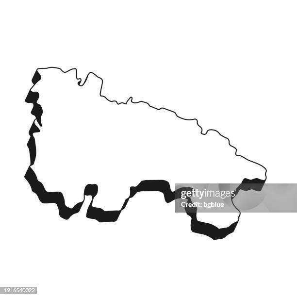 la rioja map with black outline and shadow on white background - la rioja stock illustrations