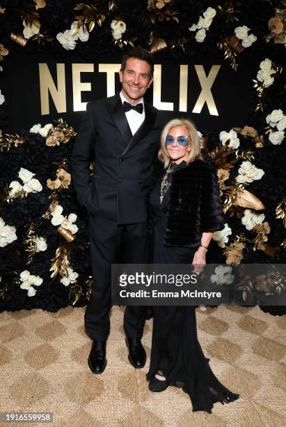Bradley Cooper and Gloria Campano attend Netflix's 2024 Golden Globe After Party at Spago on January 07, 2024 in Beverly Hills, California.