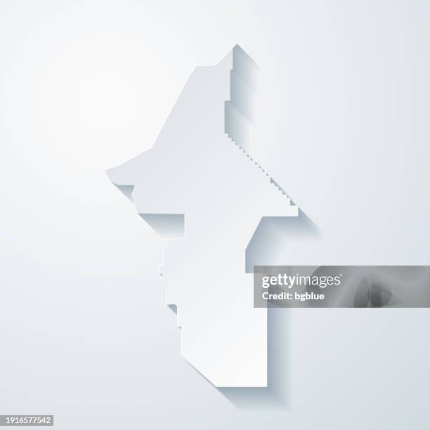 lyon county, nevada. map with paper cut effect on blank background - lyon stock illustrations