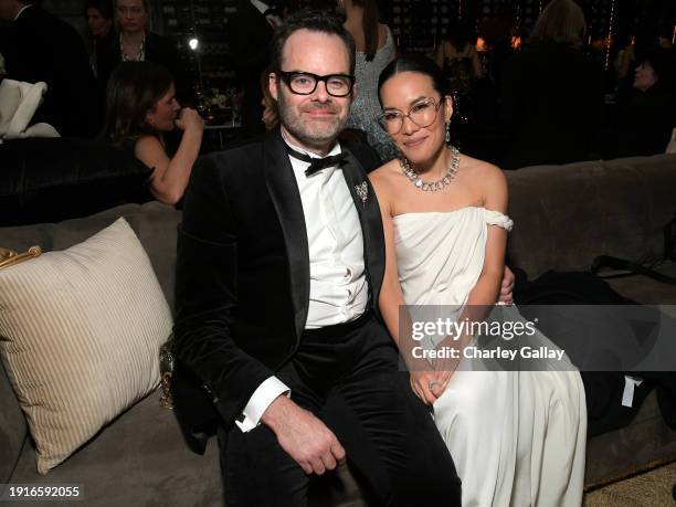 Bill Hader and Ali Wong attend Netflix's 2024 Golden Globe After Party at Spago on January 07, 2024 in Beverly Hills, California.