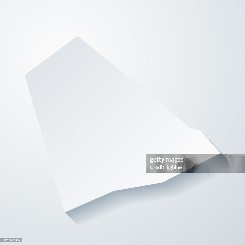 Lebanon County, Pennsylvania. Map with paper cut effect on blank background