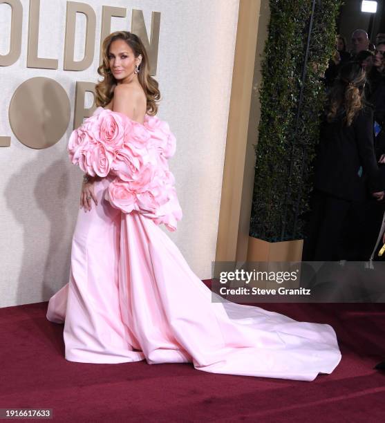 Jennifer Lopez arrives at the 81st Annual Golden Globe Awards at The Beverly Hilton on January 07, 2024 in Beverly Hills, California.