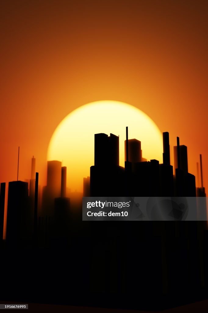 Sunset over cityscape