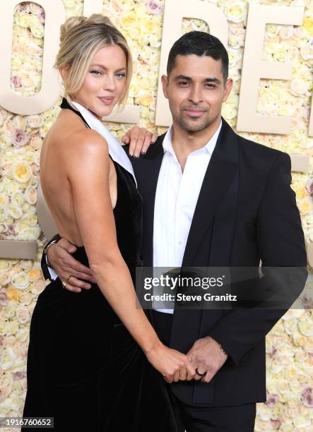 Amanda Pacheco, Wilmer Valderrama arrives at the 81st Annual Golden Globe Awards at The Beverly Hilton on January 07, 2024 in Beverly Hills,...