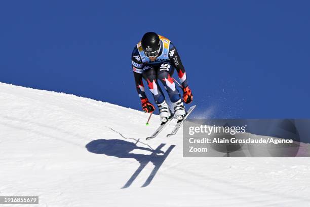 Ryan Cochran-siegle of Team United States in action during the Audi FIS Alpine Ski World Cup Men's Downhill on January 11, 2024 in Wengen,...