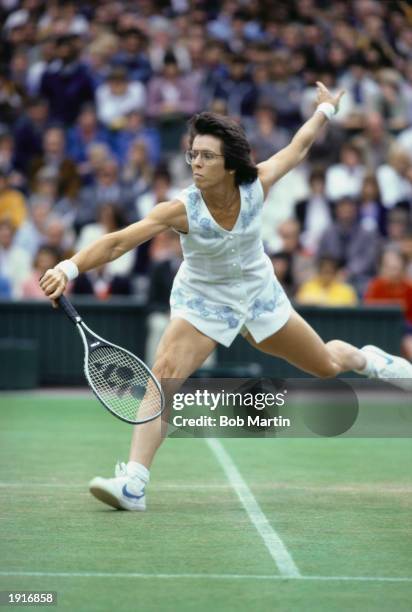 Billie Jean King of the USA in action during the Lawn Tennis Championships at Wimbledon in London. \ Mandatory Credit: Bob Martin/Allsport