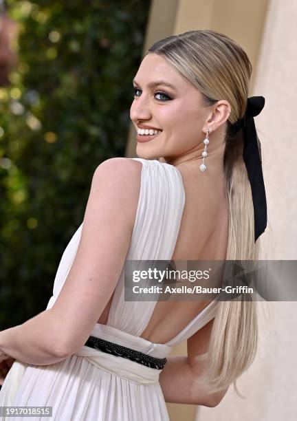 Anna Sitar attends the 81st Annual Golden Globe Awards at The Beverly Hilton on January 07, 2024 in Beverly Hills, California.