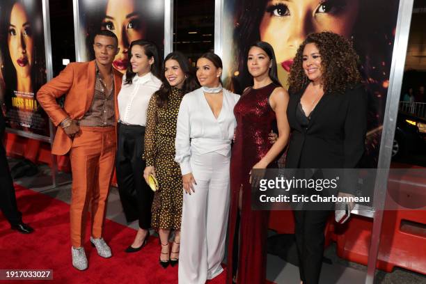 January 30, 2019- Ismael Cruz Cordova, Cristina Rodlo, America Ferrera, Eva Longoria, Gina Rodriguez and Diana Maria Riva seen at Columbia Pictures...