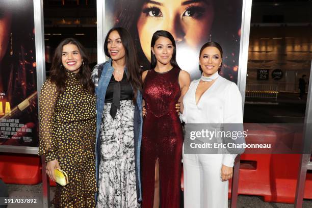 January 30, 2019- America Ferrera, Rosario Dawson, Gina Rodriguez and Eva Longoria seen at Columbia Pictures presents the World Premiere of MISS BALA...