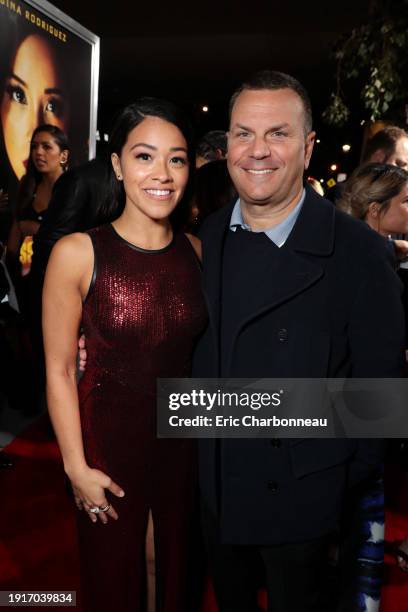 January 30, 2019- Gina Rodriguez and Kevin Misher, Producer, seen at Columbia Pictures presents the World Premiere of MISS BALA at Regal L.A. Live