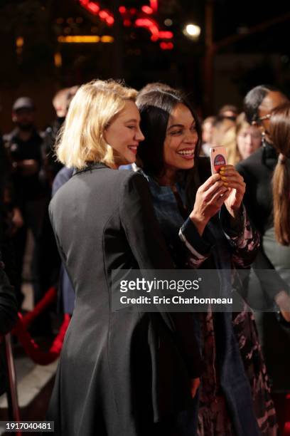 January 30, 2019- Yael Grobglas and Rosario Dawson seen at Columbia Pictures presents the World Premiere of MISS BALA at Regal L.A. Live