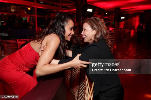 January 30, 2019- Dania Ramirez and Justina Machado seen at Columbia Pictures presents the World Premiere of MISS BALA at Regal L.A. Live