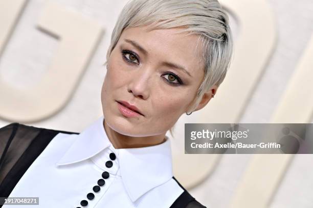 Pom Klementieff attends the 81st Annual Golden Globe Awards at The Beverly Hilton on January 07, 2024 in Beverly Hills, California.