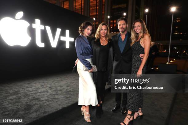 Sarah Kate Connick, Jill Goodacre, Harry Connick Jr. And Georgia Tatum Connick attend Apple's global premiere of "The Morning Show" at Josie...