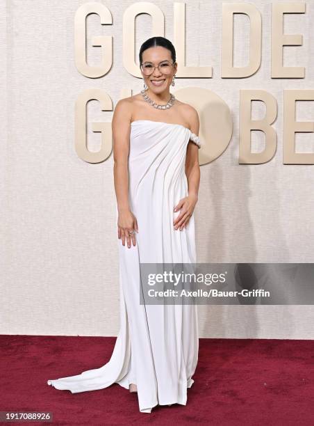 Ali Wong attends the 81st Annual Golden Globe Awards at The Beverly Hilton on January 07, 2024 in Beverly Hills, California.