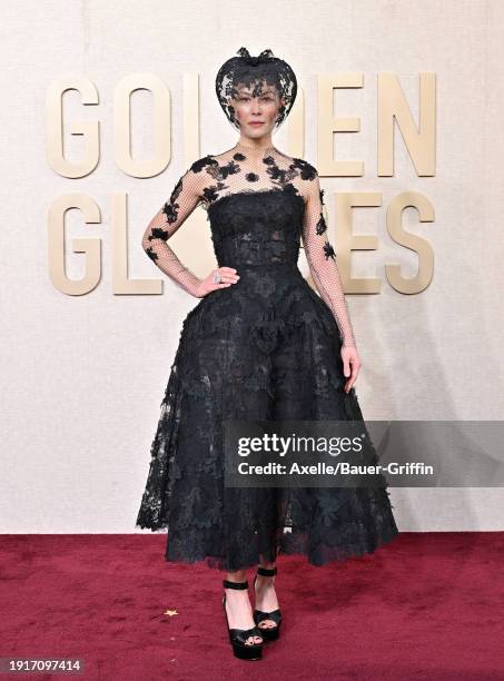 Rosamund Pike attends the 81st Annual Golden Globe Awards at The Beverly Hilton on January 07, 2024 in Beverly Hills, California.