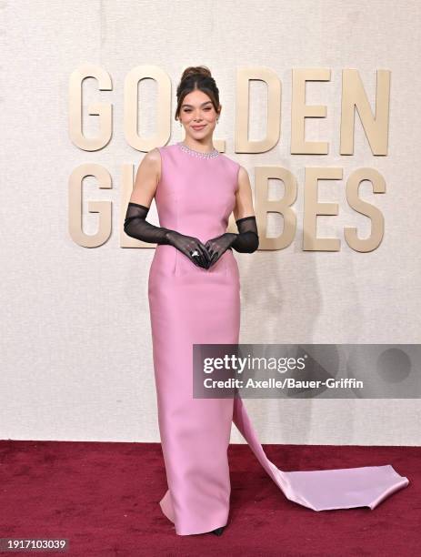 Hailee Steinfeld attends the 81st Annual Golden Globe Awards at The Beverly Hilton on January 07, 2024 in Beverly Hills, California.