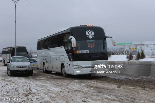 Children move from Russian city of Belgorod for vacation to camps in the Voronezh and Kaluga regions at the invitation of the regional heads, on...