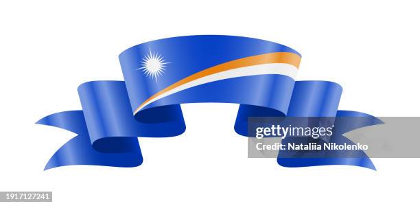 waving marshall islands flag. national waving flag on a white background. - marshall islands stock illustrations